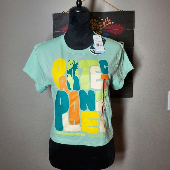NWT Happy Earth Apparel Protect The Planet T-Shirt Size XL Jade Green - Picture 4 of 16